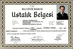 Mesut Kabalcı Ustalık Belgesi